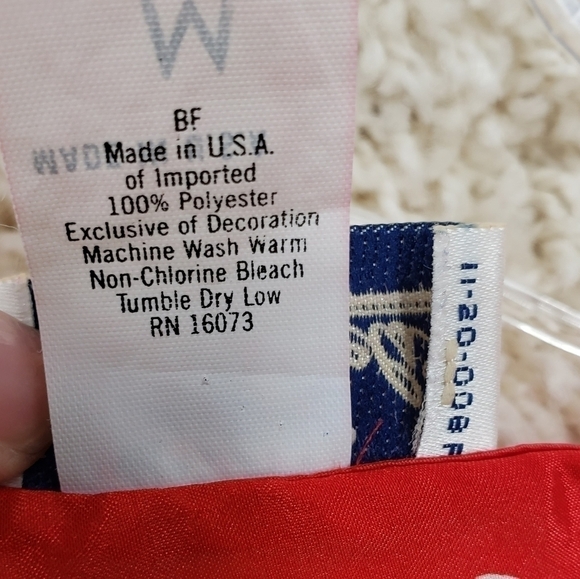 Vintage Beth Michaels women US Medium red white top floral polka dots wrap front - Picture 3 of 9